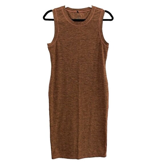 PRANA Women Vertex Dress Size M Heathered Orange Bodycon Sleeveless Casual 1-22 - Picture 1 of 10